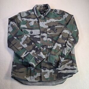 J Crew Camo Jacket Shirt Shacket Women's Size XS Buttons Army Chore Coat